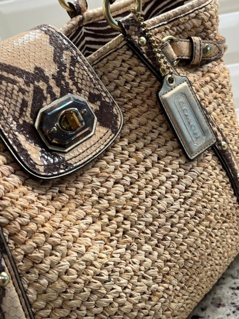 Coach Natalie Python & Raffa Tote - Picture 6 of 16